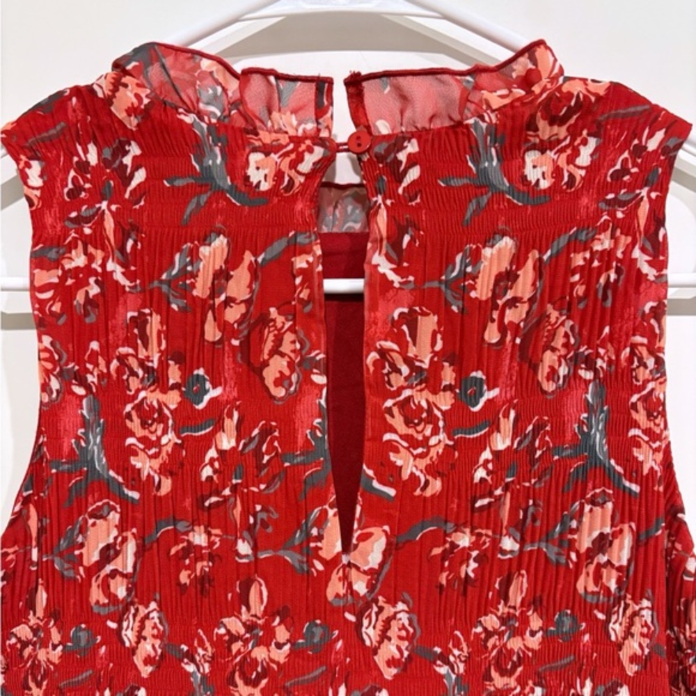 Women's Tribal Printed‎ Plisse Halter Maxi Dress XS Sleeveless Ruffle Pretty - Picture 9 of 10